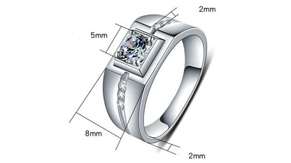 Silver Legacy – Bague Homme Gravée Élégance Diamantée