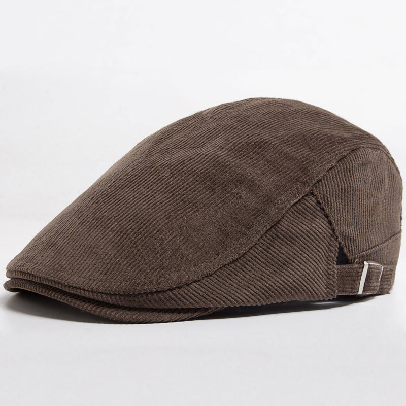 Casquette Plate en Velours Côtelé – Automne & Hiver | Style Rétro et Élégant