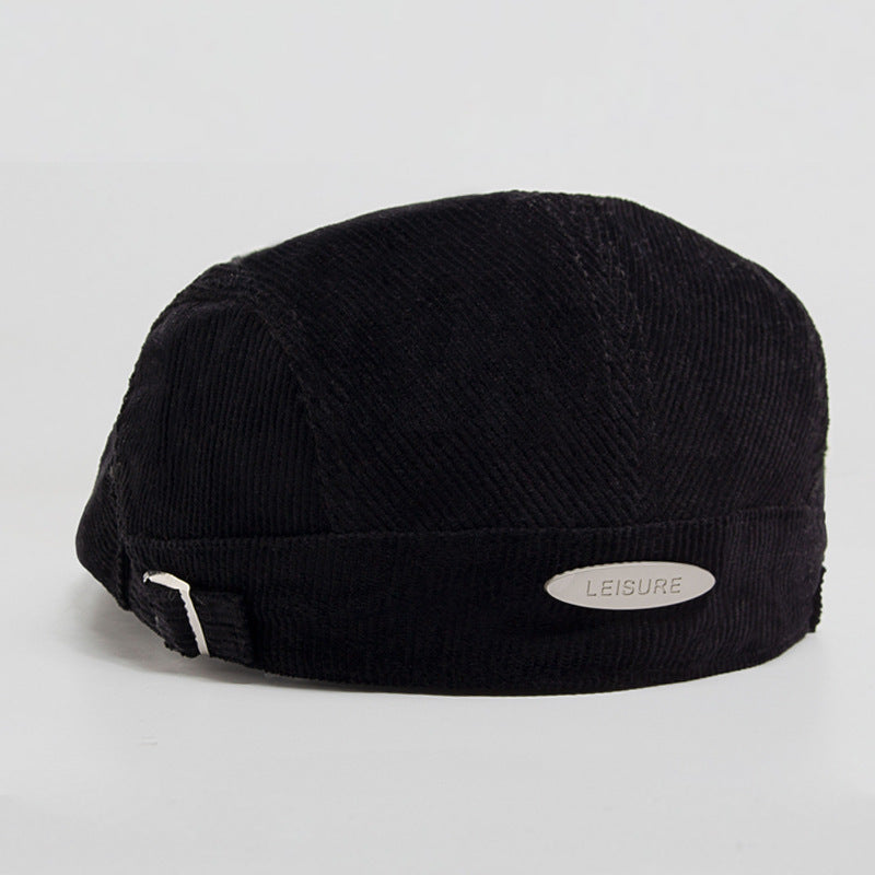 Casquette Plate en Velours Côtelé – Automne & Hiver | Style Rétro et Élégant