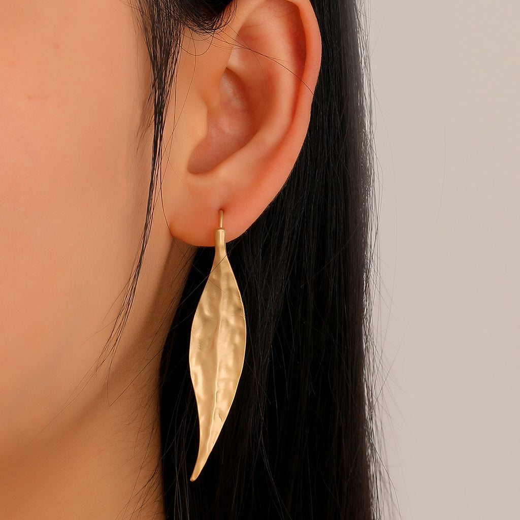 Mode Capricieux Minorité Irrégulier En forme de Feuille Boucles d’oreilles Boucles d’oreilles en or asiatique