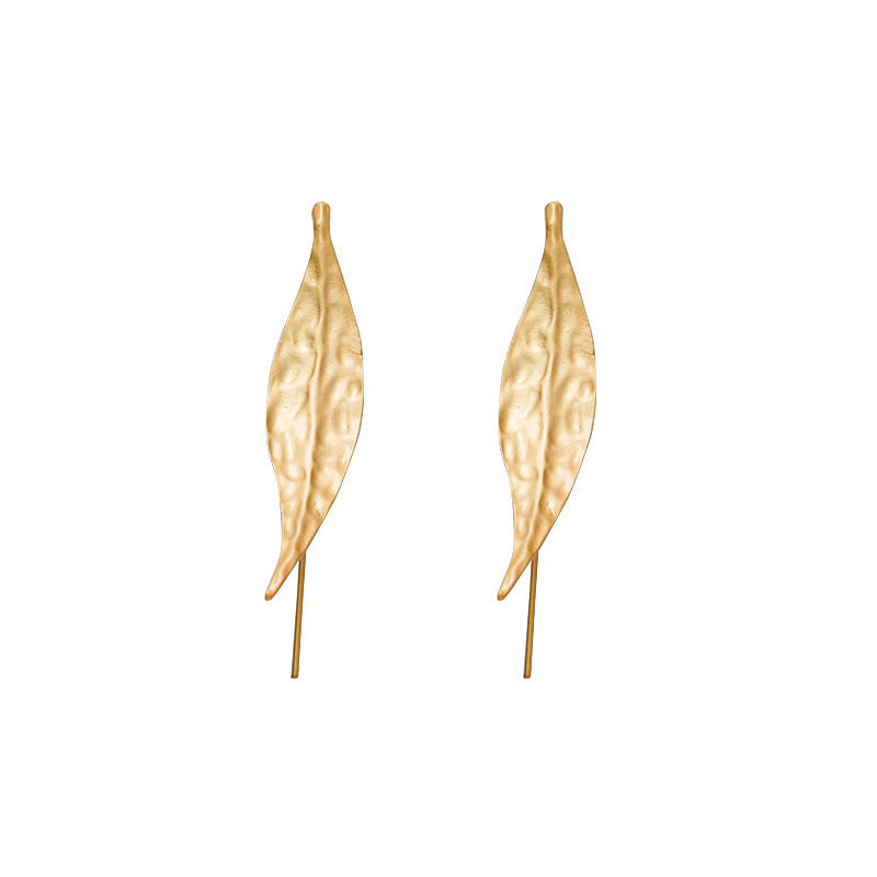 Mode Capricieux Minorité Irrégulier En forme de Feuille Boucles d’oreilles Boucles d’oreilles en or asiatique