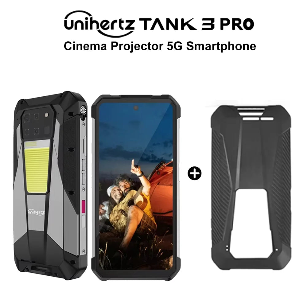 Unihertz Tank 3 Pro – 5G, Projecteur 100 Lumens, Android 14, 32 Go RAM + 512 Go ROM, Batterie 23 800 mAh, Wi-Fi 6, NFC
