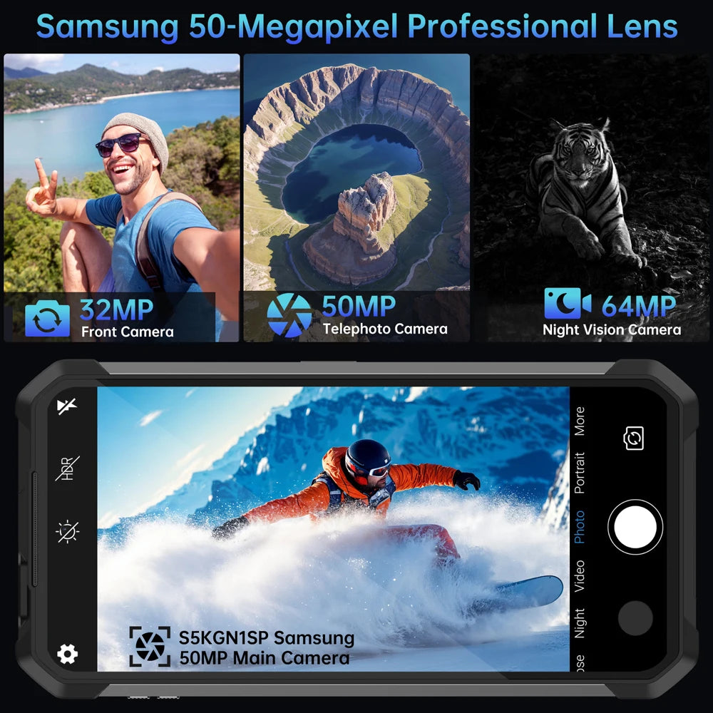 8849 Tank 4 Pro Unihertz – 5G avec Projecteur DLP, Écran AMOLED 3K 120Hz, 36Go RAM, 1To, Batterie 11600mAh, Android 14, NFC