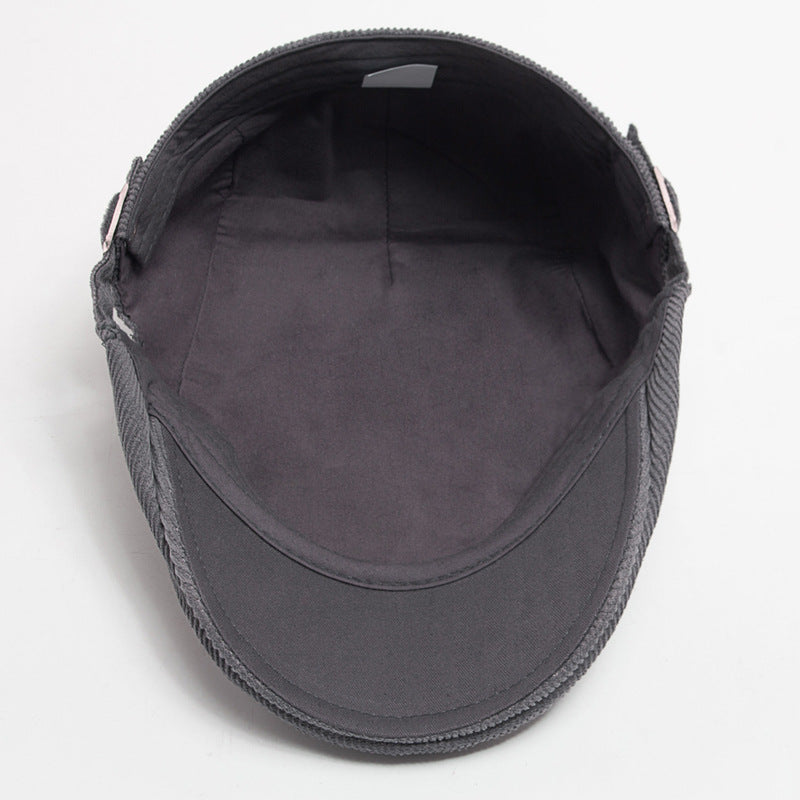 Casquette Plate en Velours Côtelé – Automne & Hiver | Style Rétro et Élégant